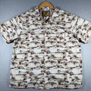 Cinch Classic Cowboy Collection Mens XXL Tropical Palm Tree Cotton Button Shirt